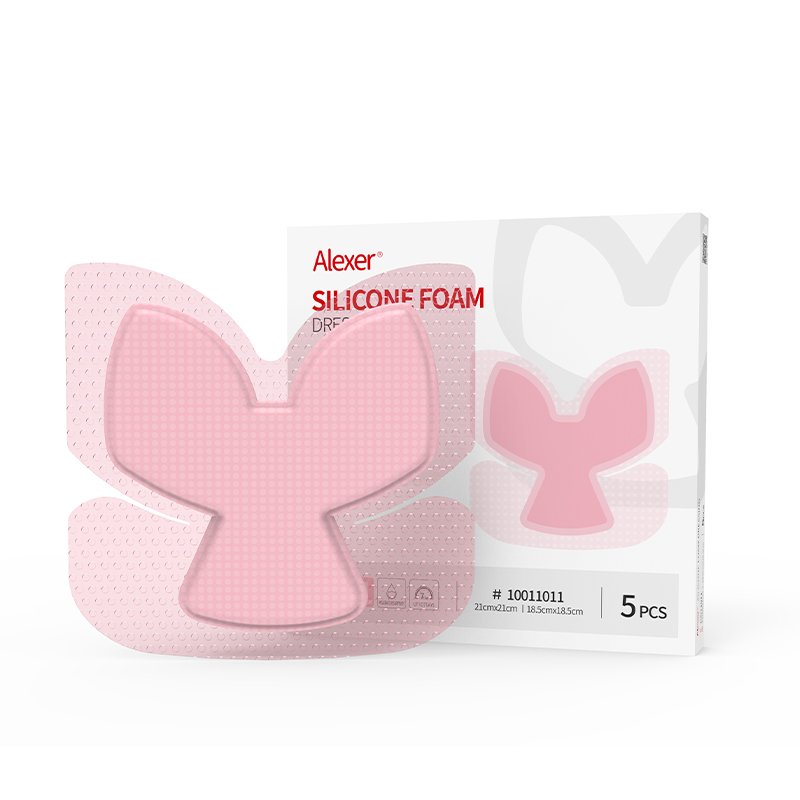 Alexer silicone foam dressing with border, 21 by 21 cm