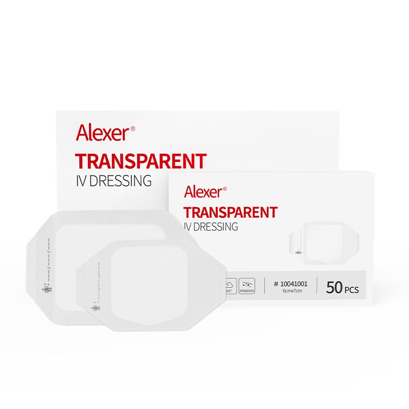 Alexer transparent IV dressing, 6 by 7 cm, box of 50